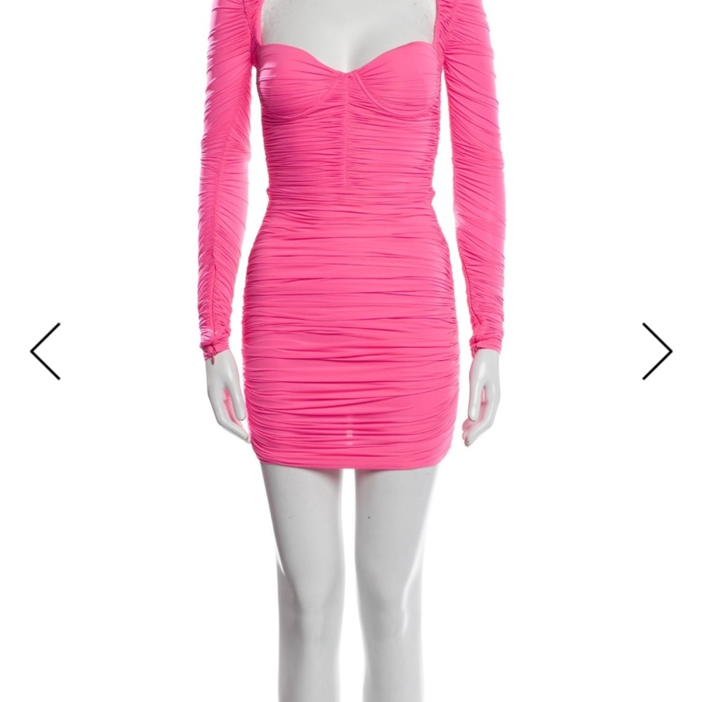Alex Perry Vibrant Pink Long Sleeve Dress